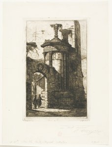 Eingang zum französischen Kapuzinerkloster in Athen von Charles Meryon