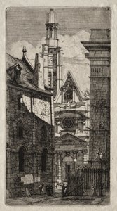 Radierungen von Paris: Kirche St. Stephan des Berges, 1852 von Charles Meryon