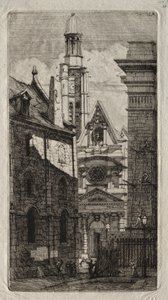 Radierungen von Paris: Kirche St. Stephan des Berges, 1852 von Charles Meryon