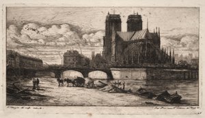 Radierungen von Paris: Die Apsis der Kathedrale Notre Dame von Charles Meryon