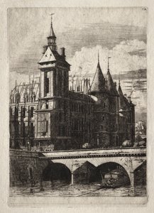 Radierungen von Paris: Der Uhrturm