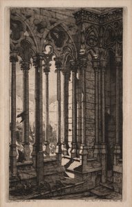Radierungen von Paris: Die Galerie von Notre Dame von Charles Meryon