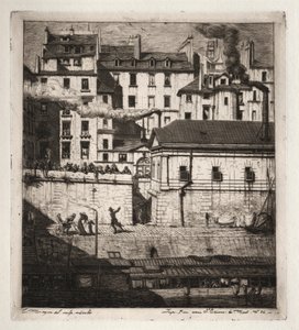 Radierungen von Paris: Das Leichenschauhaus von Charles Meryon