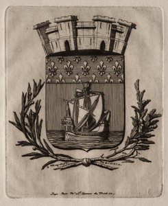 Radierungen von Paris: Die symbolischen Waffen der Stadt Paris von Charles Meryon
