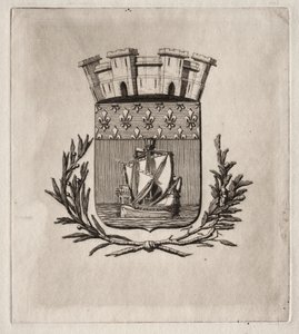 Radierungen von Paris: Die symbolischen Waffen der Stadt Paris, 1854 von Charles Meryon