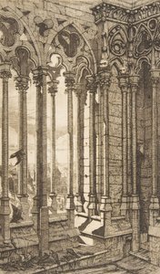 Galerie, Notre-Dame Kathedrale, Paris, 1853 von Charles Meryon