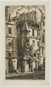 Haus mit einem Turm, rue de la Tixeranderie von Charles Meryon