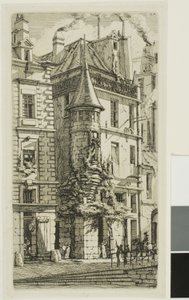 Haus mit einem Turm, rue de la Tixeranderie von Charles Meryon