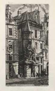 Haus mit einem Turm, rue de la Tixeranderie, Paris von Charles Meryon