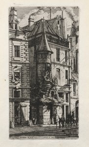 Haus mit einem Turm, rue de la Tixeranderie, Paris von Charles Meryon