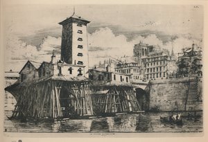 La Pompe Notre-Dame 9. Zustand, 6 34 x 9 78 Zoll, 1852, 1927 von Charles Meryon