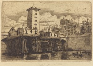 La Pompe Notre-Dame, Paris von Charles Meryon