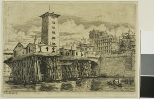 La Pompe Notre-Dame, Paris von Charles Meryon