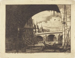 Ein Bogen der Notre-Dame-Brücke, Paris