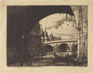 Der Bogen der Pont Notre-Dame, Paris von Charles Meryon