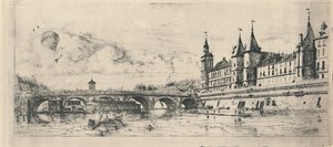 Le Pont-Au-Change 2. Zustand, 1854 von Charles Meryon