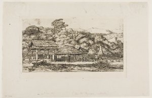 Einheimische Scheunen und Hütten in Akaroa, Banks