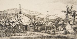 Neukaledonien: Große einheimische Hütte auf der Straße von Balade nach Puebo, 1845, 1863