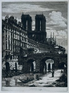 Petit Pont über die Seine in Paris von Charles Meryon