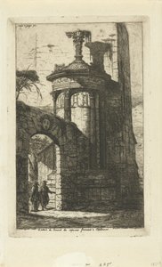 Tor am Eingang des Klosters der französischen Kapuziner in Athen von Charles Meryon