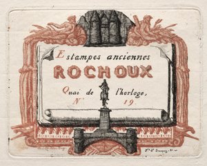 Die Adresskarte von Rochoux, einem Druckverkäufer von Charles Meryon