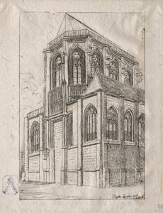 Der Chor der Kirche St. Martin-sur-Renelle von Charles Meryon