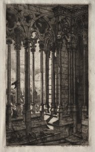 Radierungen von Paris: Die Galerie von Notre Dame von Charles Meryon