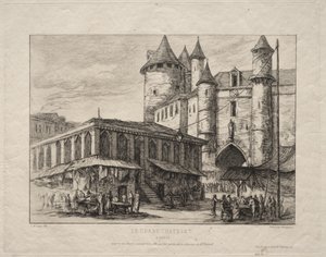 Das Grand Châtelet, Paris, um 1780 von Charles Meryon