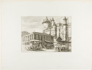 Das Grand Châtelet, Paris, ca. 1780, nach einer früheren Zeichnung von Charles Meryon