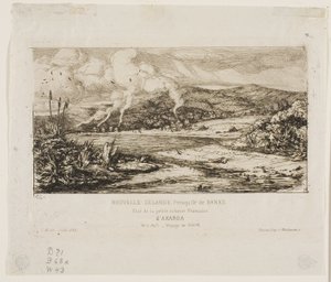 Die kleine französische Kolonie in Akaroa, 1845 von Charles Meryon