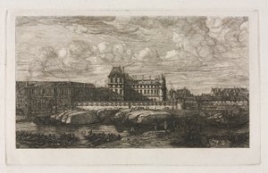 Das Alte Louvre nach einem Gemälde von Zeeman, 1651 von Charles Meryon
