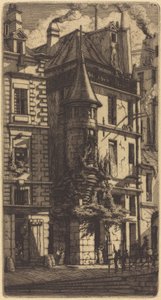 Haus mit einem Turm, Weberstraße, Paris von Charles Meryon