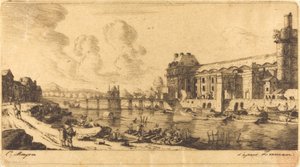 Der Pavillon von Mlle. und ein Teil des Louvre von Charles Meryon after Reinier Nooms, called Zeeman