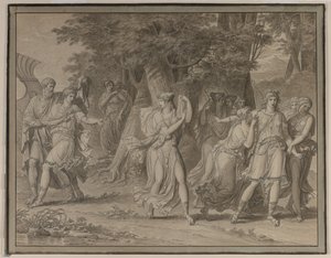 Telemachus, von Mentor gedrängt, verlässt die Insel Kalypso