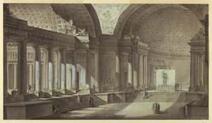 Architektonische Fantasie: Tempel der Athena Innenansicht
