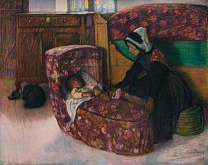 Mutter und Kind, Innenraum Vendeen, 1900