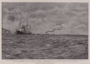 Die Strandung des Liners Paris, die Szene am Tag nach der Katastrophe von Charles Napier Hemy