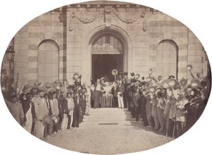 Asile Impérial de Vincennes: der 15. August, der Gruß an den Kaiser, 1859 von Charles Nègre