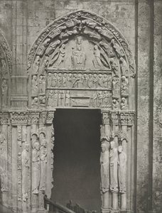 Kathedrale von Chartres: Rechte Tür des Königlichen Portals mit Unserer Lieben Frau von Chartres, 1857 von Charles Nègre