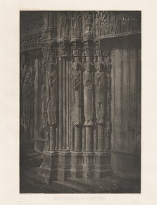 Tafel XIII – Kathedrale von Chartres, Statuensäulen der zentralen Tür des Königseingangs von Charles Nègre