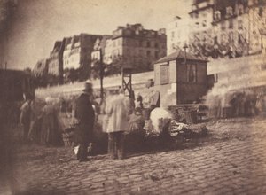 Marktszene am Hafen des Hôtel de Ville, Paris, vor Februar 1852 von Charles Nègre