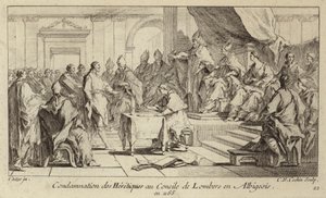 Verurteilung der Katharer als Ketzer auf dem Konzil von Lombers, Frankreich von Charles Nicolas II Cochin