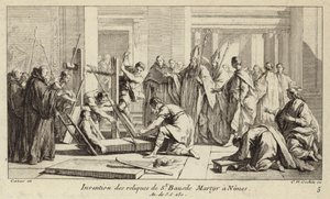 Entdeckung der Reliquien des heiligen Baudile, der 250 in Nîmes gemartert wurde von Charles Nicolas II Cochin
