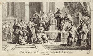 Reuige Katharer bekennen ihren Glauben an die katholische Religion in der Kathedrale von Toulouse, Frankreich von Charles Nicolas II Cochin