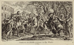 Unterwerfung der Rebellen von Nîmes vor Wamba, König der Westgoten, 672 von Charles Nicolas II Cochin