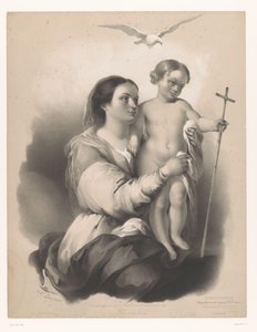 Madonna mit stehendem Kind auf ihrem Schoß (Studien ausgewählter Künstler, Serie) von Charles Nicolas Lemercier