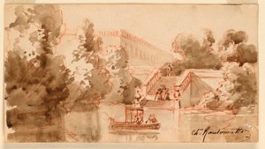 Imaginäre Ansicht des Schlosses Vaux-le-Vicomte von Charles Nicolas Ransonnette