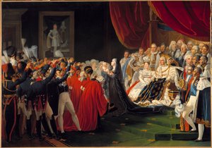 Die Herzogin von Berry präsentiert ihrem Sohn, dem Herzog von Bordeaux, dem Volk und der Armee