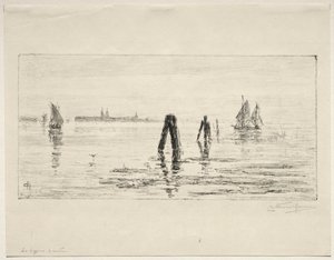 Lagune, Morgen von Charles Nicolas Storm van 