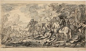 Kavallerie untersucht die Verwundeten von Charles Parrocel